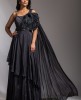 Beautiful Gown In Dark Grey Colour