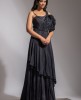 Beautiful Gown In Dark Grey Colour