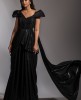 Black Poncho Style Gown