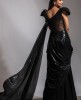 Black Poncho Style Gown
