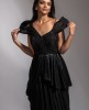 Black Poncho Style Gown