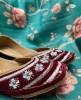 Maroon Velvet Jutti with Zardosi Work