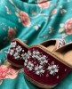 Maroon Velvet Jutti with Zardosi Work