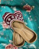 Maroon Velvet Jutti with Zardosi Work