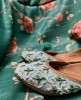 Sea Blue Moti work Jutti in Pure Leather