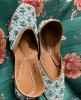 Sea Blue Moti work Jutti in Pure Leather
