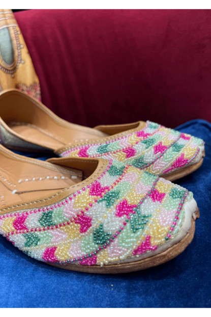 Multi color Seed Beads Pure LeatherJutti