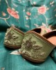 Pista Green color Zardosi work Pure Leather Jutti