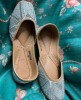 Grey color Nali & Bead work Pure Leather Jutti