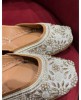 White Moti fancy Jutti with Zardosi Work