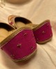Dark Pink color Zardosi work Pure Leather Jutti