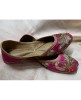 Dark Pink color Zardosi work Pure Leather Jutti