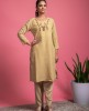 Soft Cotton Kurta & Pants in Light Goldenrod color