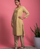 Soft Cotton Kurta & Pants in Light Goldenrod color