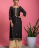 Dark Brown simple Kurti & Pant with Gotta Patti work