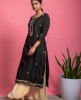 Dark Brown simple Kurti & Pant with Gotta Patti work