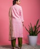 Baby Pink thread work Kurti with soft net Dupatta & Pants