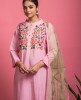Baby Pink thread work Kurti with soft net Dupatta & Pants