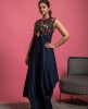 Floral design Kurta in Navy Blue color