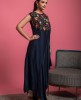 Floral design Kurta in Navy Blue color