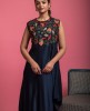 Floral design Kurta in Navy Blue color