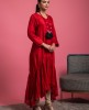 Stylish Cherry Red Kurti in Raw Silk