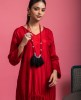 Stylish Cherry Red Kurti in Raw Silk