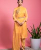 Up & Down stylish Yellow color Kurti & Pants with an embellished Belt