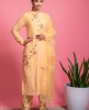 Pure Dola Silk Kurti & Pants in Yellow color