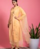 Pure Dola Silk Kurti & Pants in Yellow color