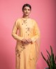 Pure Dola Silk Kurti & Pants in Yellow color