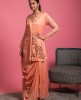 Apricot Drape Style Kurti in Dola Silk