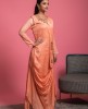 Apricot Drape Style Kurti in Dola Silk