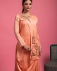 Apricot Drape Style Kurti in Dola Silk