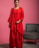 Stylish Cherry Red Kurti in Cotton Silk