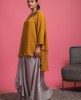 Loose Satin Mustard  Kurta with Grey Palazzo