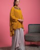 Loose Satin Mustard  Kurta with Grey Palazzo