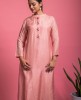 Simple Dola Silk Kurta with Pants in Peach color