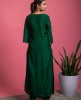 Simple Dola Silk Kurta with Pants in Dark Green color