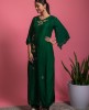 Simple Dola Silk Kurta with Pants in Dark Green color