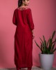 Cherry Red Kurta & Pant in Dola Silk