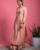 Simple Dola Silk Kurta with Pants in Peach color