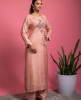 Simple Dola Silk Kurta with Pants in Peach color