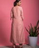 Simple Dola Silk Kurta with Pants in Peach color
