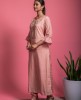 Simple Dola Silk Kurta with Pants in Peach color