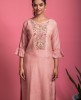 Simple Dola Silk Kurta with Pants in Peach color