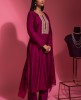 Wine Colour Kurti & Pant Set With Dupatta