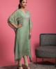 Kaftan style Kurti in Green color
