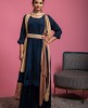   Long Blue Kurti in Satin Crepe