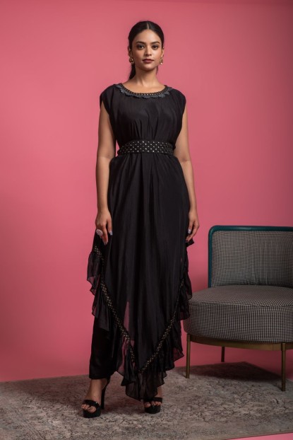 Black Chinnon stylish Kurti